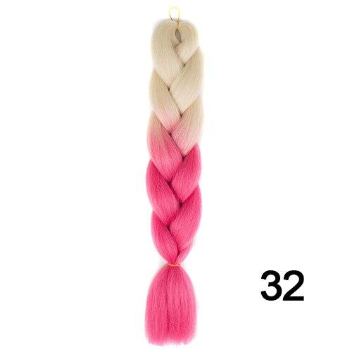 YXCHERISHAIR 24" Synthetic Braiding Hair Extensions Ombre Crochet Braids Yellow Hair Jumbo Braid Box Braids