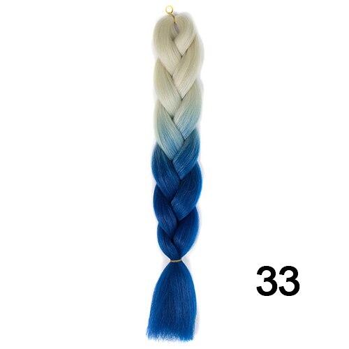 YXCHERISHAIR 24" Synthetic Braiding Hair Extensions Ombre Crochet Braids Yellow Hair Jumbo Braid Box Braids