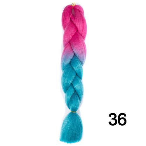 YXCHERISHAIR 24" Synthetic Braiding Hair Extensions Ombre Crochet Braids Yellow Hair Jumbo Braid Box Braids