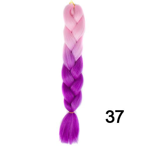 YXCHERISHAIR 24" Synthetic Braiding Hair Extensions Ombre Crochet Braids Yellow Hair Jumbo Braid Box Braids