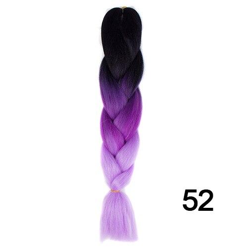 YXCHERISHAIR 24" Synthetic Braiding Hair Extensions Ombre Crochet Braids Yellow Hair Jumbo Braid Box Braids