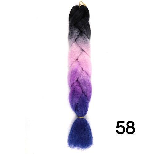 YXCHERISHAIR 24" Synthetic Braiding Hair Extensions Ombre Crochet Braids Yellow Hair Jumbo Braid Box Braids