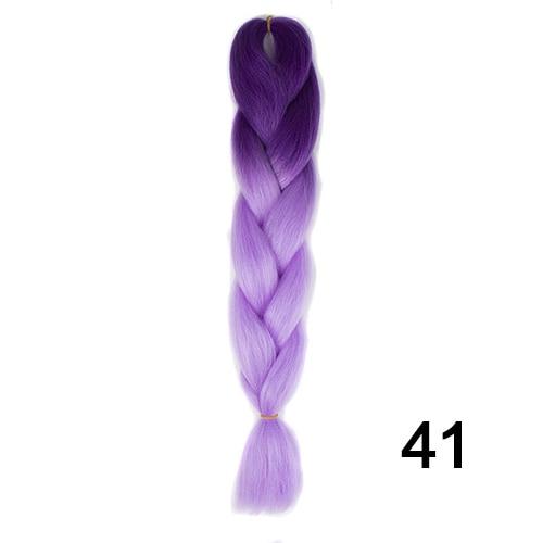 YXCHERISHAIR 24" Synthetic Braiding Hair Extensions Ombre Crochet Braids Yellow Hair Jumbo Braid Box Braids