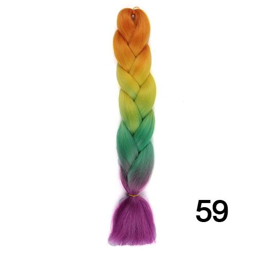 YXCHERISHAIR 24" Synthetic Braiding Hair Extensions Ombre Crochet Braids Yellow Hair Jumbo Braid Box Braids