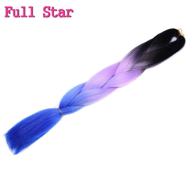 Ombre braiding hair Extensions 1Pack 24" 100G jumbo braid Long Brown Synthetic dreads Crochet braids Full Star Hair