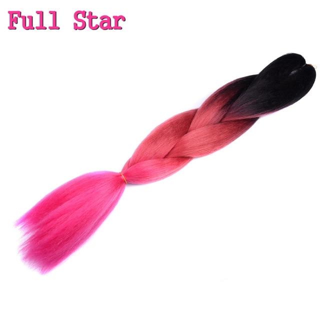 Ombre braiding hair Extensions 1Pack 24" 100G jumbo braid Long Brown Synthetic dreads Crochet braids Full Star Hair