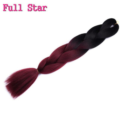Ombre braiding hair Extensions 1Pack 24" 100G jumbo braid Long Brown Synthetic dreads Crochet braids Full Star Hair