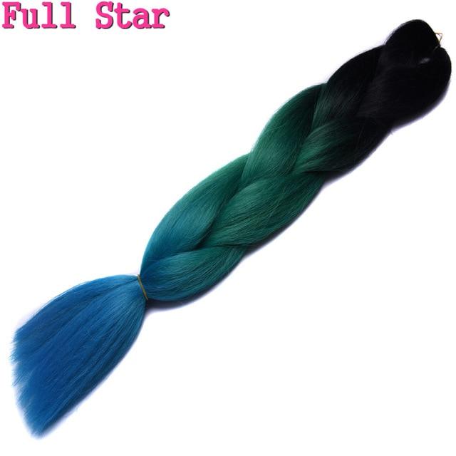Ombre braiding hair Extensions 1Pack 24" 100G jumbo braid Long Brown Synthetic dreads Crochet braids Full Star Hair