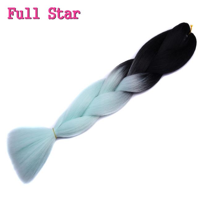 Ombre braiding hair Extensions 1Pack 24" 100G jumbo braid Long Brown Synthetic dreads Crochet braids Full Star Hair