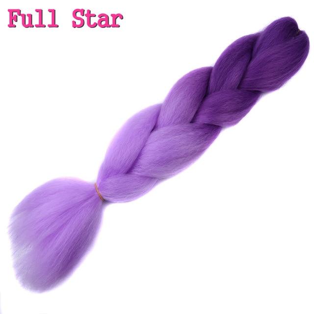 Ombre braiding hair Extensions 1Pack 24" 100G jumbo braid Long Brown Synthetic dreads Crochet braids Full Star Hair
