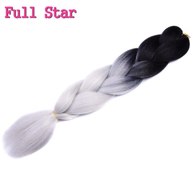 Ombre braiding hair Extensions 1Pack 24" 100G jumbo braid Long Brown Synthetic dreads Crochet braids Full Star Hair
