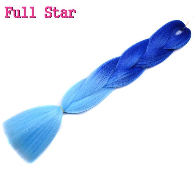 Ombre braiding hair Extensions 1Pack 24" 100G jumbo braid Long Brown Synthetic dreads Crochet braids Full Star Hair