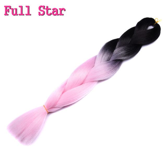 Ombre braiding hair Extensions 1Pack 24" 100G jumbo braid Long Brown Synthetic dreads Crochet braids Full Star Hair