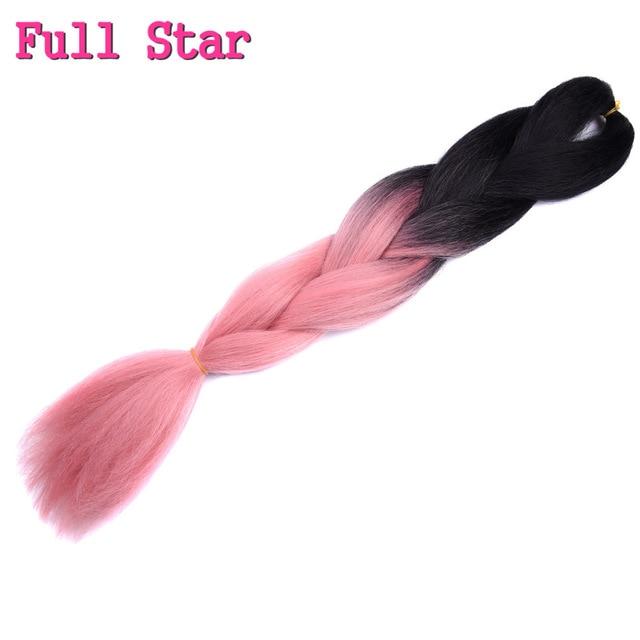 Ombre braiding hair Extensions 1Pack 24" 100G jumbo braid Long Brown Synthetic dreads Crochet braids Full Star Hair