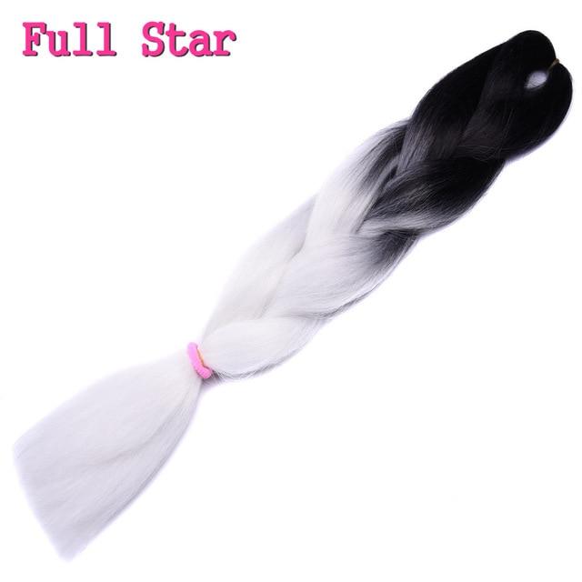 Ombre braiding hair Extensions 1Pack 24" 100G jumbo braid Long Brown Synthetic dreads Crochet braids Full Star Hair