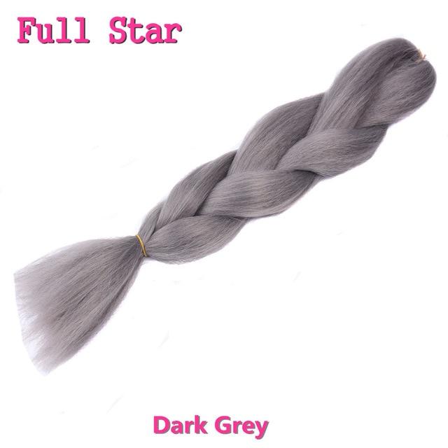 Ombre braiding hair Extensions 1Pack 24" 100G jumbo braid Long Brown Synthetic dreads Crochet braids Full Star Hair