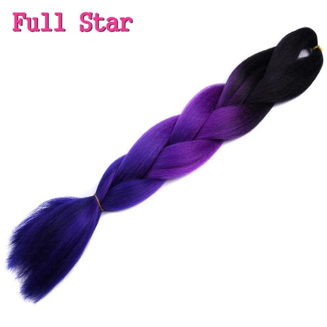 Ombre braiding hair Extensions 1Pack 24" 100G jumbo braid Long Brown Synthetic dreads Crochet braids Full Star Hair