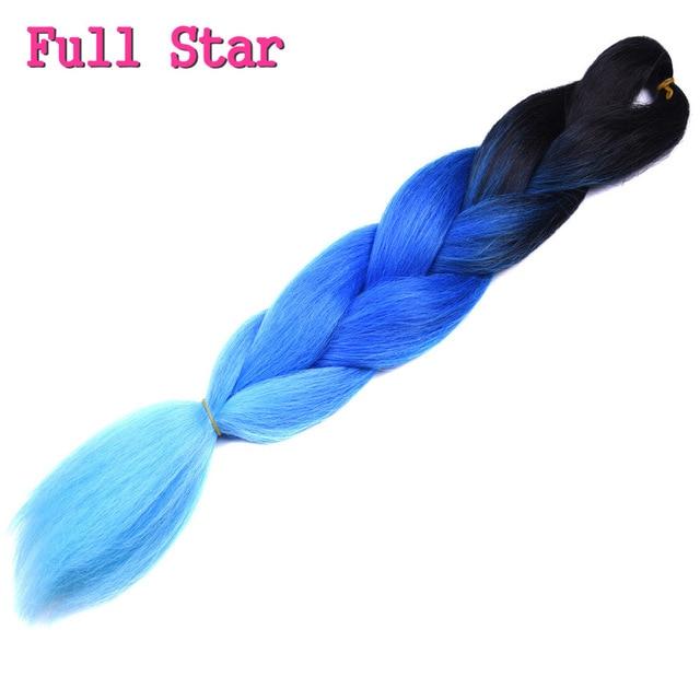 Ombre braiding hair Extensions 1Pack 24" 100G jumbo braid Long Brown Synthetic dreads Crochet braids Full Star Hair