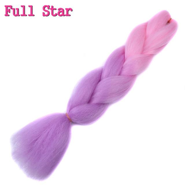Ombre braiding hair Extensions 1Pack 24" 100G jumbo braid Long Brown Synthetic dreads Crochet braids Full Star Hair