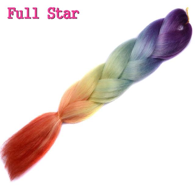 Ombre braiding hair Extensions 1Pack 24" 100G jumbo braid Long Brown Synthetic dreads Crochet braids Full Star Hair