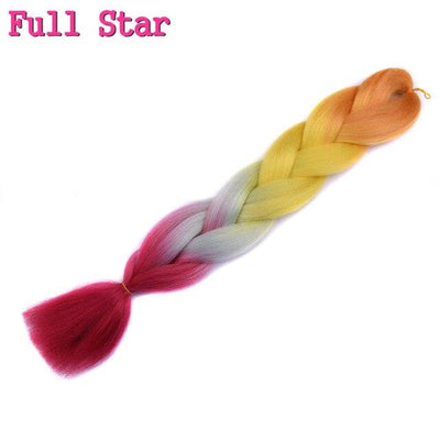Ombre braiding hair Extensions 1Pack 24" 100G jumbo braid Long Brown Synthetic dreads Crochet braids Full Star Hair