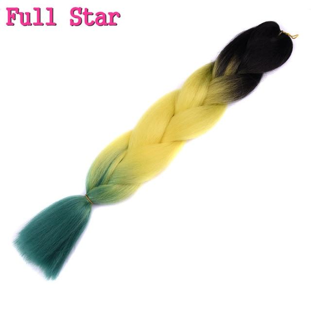 Ombre braiding hair Extensions 1Pack 24" 100G jumbo braid Long Brown Synthetic dreads Crochet braids Full Star Hair