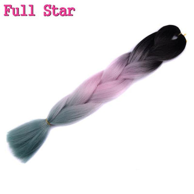 Ombre braiding hair Extensions 1Pack 24" 100G jumbo braid Long Brown Synthetic dreads Crochet braids Full Star Hair