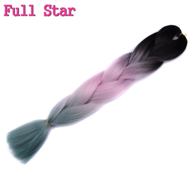 Ombre braiding hair Extensions 1Pack 24" 100G jumbo braid Long Brown Synthetic dreads Crochet braids Full Star Hair