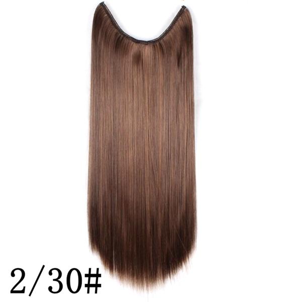 JOY&BEAUTY 22" Invisible Wire No Clips in Hair Extensions 120g High Temperature Fiber Synthetic Hair Secret Fish Line Hairpieces