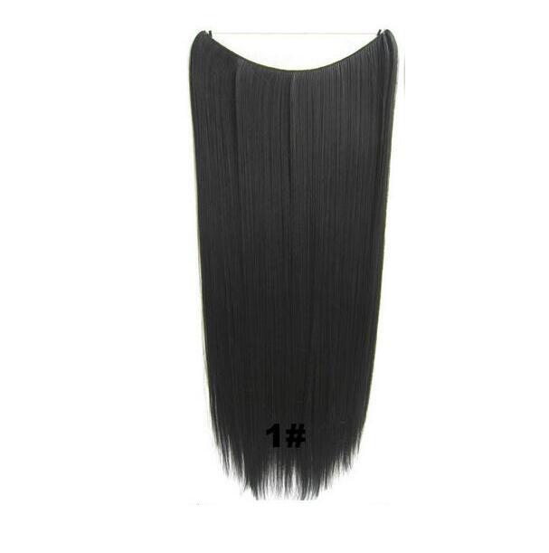 JOY&BEAUTY 22" Invisible Wire No Clips in Hair Extensions 120g High Temperature Fiber Synthetic Hair Secret Fish Line Hairpieces