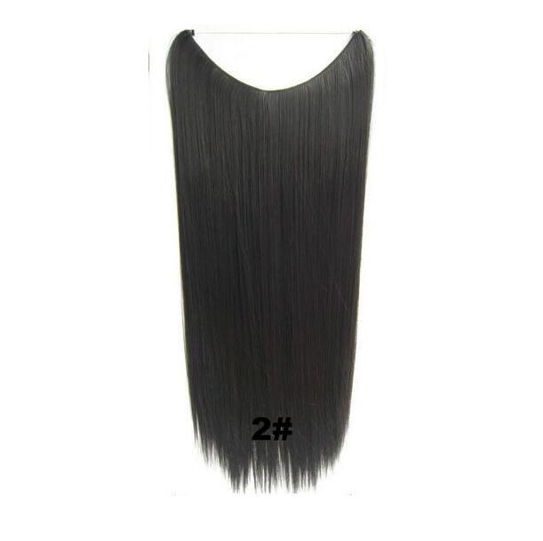 JOY&BEAUTY 22" Invisible Wire No Clips in Hair Extensions 120g High Temperature Fiber Synthetic Hair Secret Fish Line Hairpieces