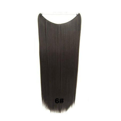 JOY&BEAUTY 22" Invisible Wire No Clips in Hair Extensions 120g High Temperature Fiber Synthetic Hair Secret Fish Line Hairpieces