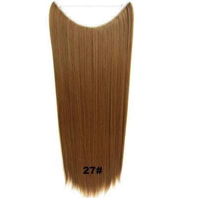 JOY&BEAUTY 22" Invisible Wire No Clips in Hair Extensions 120g High Temperature Fiber Synthetic Hair Secret Fish Line Hairpieces