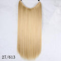 JOY&BEAUTY 22" Invisible Wire No Clips in Hair Extensions 120g High Temperature Fiber Synthetic Hair Secret Fish Line Hairpieces