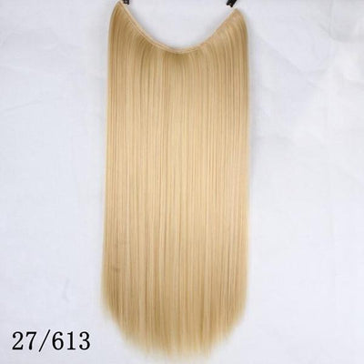 JOY&BEAUTY 22" Invisible Wire No Clips in Hair Extensions 120g High Temperature Fiber Synthetic Hair Secret Fish Line Hairpieces