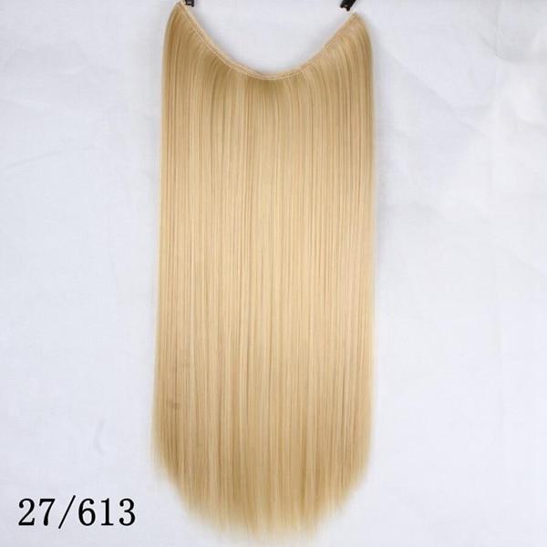 JOY&BEAUTY 22" Invisible Wire No Clips in Hair Extensions 120g High Temperature Fiber Synthetic Hair Secret Fish Line Hairpieces