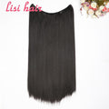 LISI HAIR 24 inches Women Fish Line Hair Extensions Brown Blonde Natural Wavy Long High Tempreture Fiber Synthetic Hairpiece