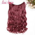 LISI HAIR 24 inches Women Fish Line Hair Extensions Brown Blonde Natural Wavy Long High Tempreture Fiber Synthetic Hairpiece