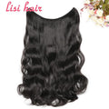 LISI HAIR 24 inches Women Fish Line Hair Extensions Brown Blonde Natural Wavy Long High Tempreture Fiber Synthetic Hairpiece