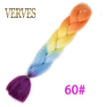 VERVES Braiding Hair 1 piece 24inch Jumbo Braids 100g/piece Synthetic ombre high temperature Fiber Hair Extensions crochet braid