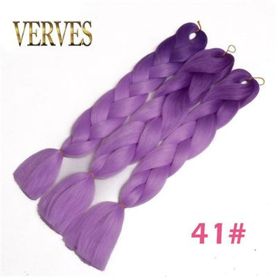 VERVES Braiding Hair 1 piece 24inch Jumbo Braids 100g/piece Synthetic ombre high temperature Fiber Hair Extensions crochet braid