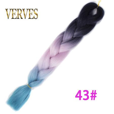 VERVES Braiding Hair 1 piece 24inch Jumbo Braids 100g/piece Synthetic ombre high temperature Fiber Hair Extensions crochet braid