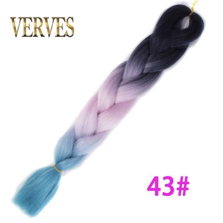 VERVES Braiding Hair 1 piece 24inch Jumbo Braids 100g/piece Synthetic ombre high temperature Fiber Hair Extensions crochet braid