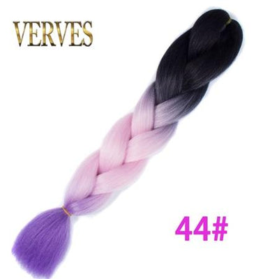 VERVES Braiding Hair 1 piece 24inch Jumbo Braids 100g/piece Synthetic ombre high temperature Fiber Hair Extensions crochet braid