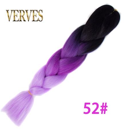 VERVES Braiding Hair 1 piece 24inch Jumbo Braids 100g/piece Synthetic ombre high temperature Fiber Hair Extensions crochet braid