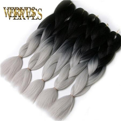 VERVES Braiding Hair 1 piece 24inch Jumbo Braids 100g/piece Synthetic ombre high temperature Fiber Hair Extensions crochet braid