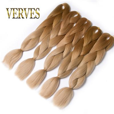 VERVES Braiding Hair 1 piece 24inch Jumbo Braids 100g/piece Synthetic ombre high temperature Fiber Hair Extensions crochet braid