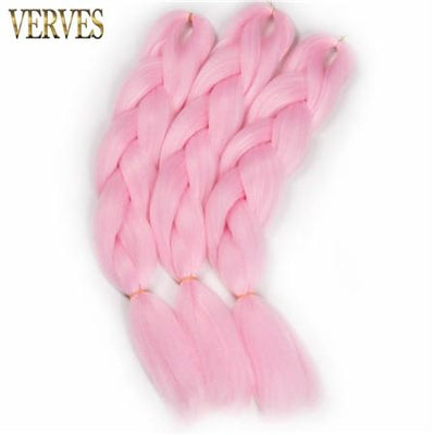 VERVES Braiding Hair 1 piece 24inch Jumbo Braids 100g/piece Synthetic ombre high temperature Fiber Hair Extensions crochet braid