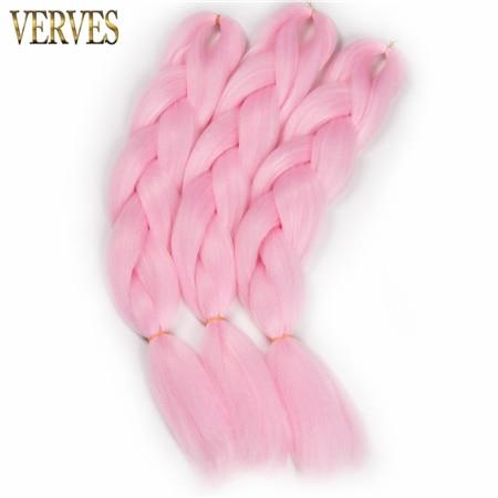 VERVES Braiding Hair 1 piece 24inch Jumbo Braids 100g/piece Synthetic ombre high temperature Fiber Hair Extensions crochet braid