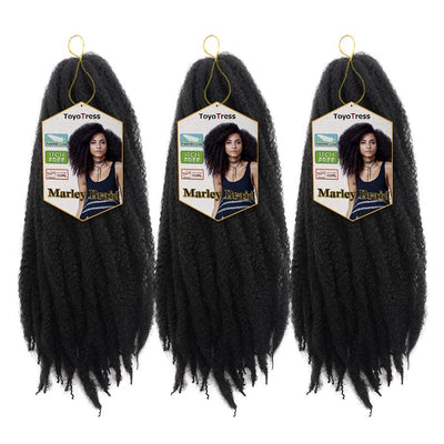 Ombre Marley Braids Synthetic Fiber Hair Extension Afro Curly Hair Crochet Braiding Hair Weave 18strands/pack Toyotress Hair